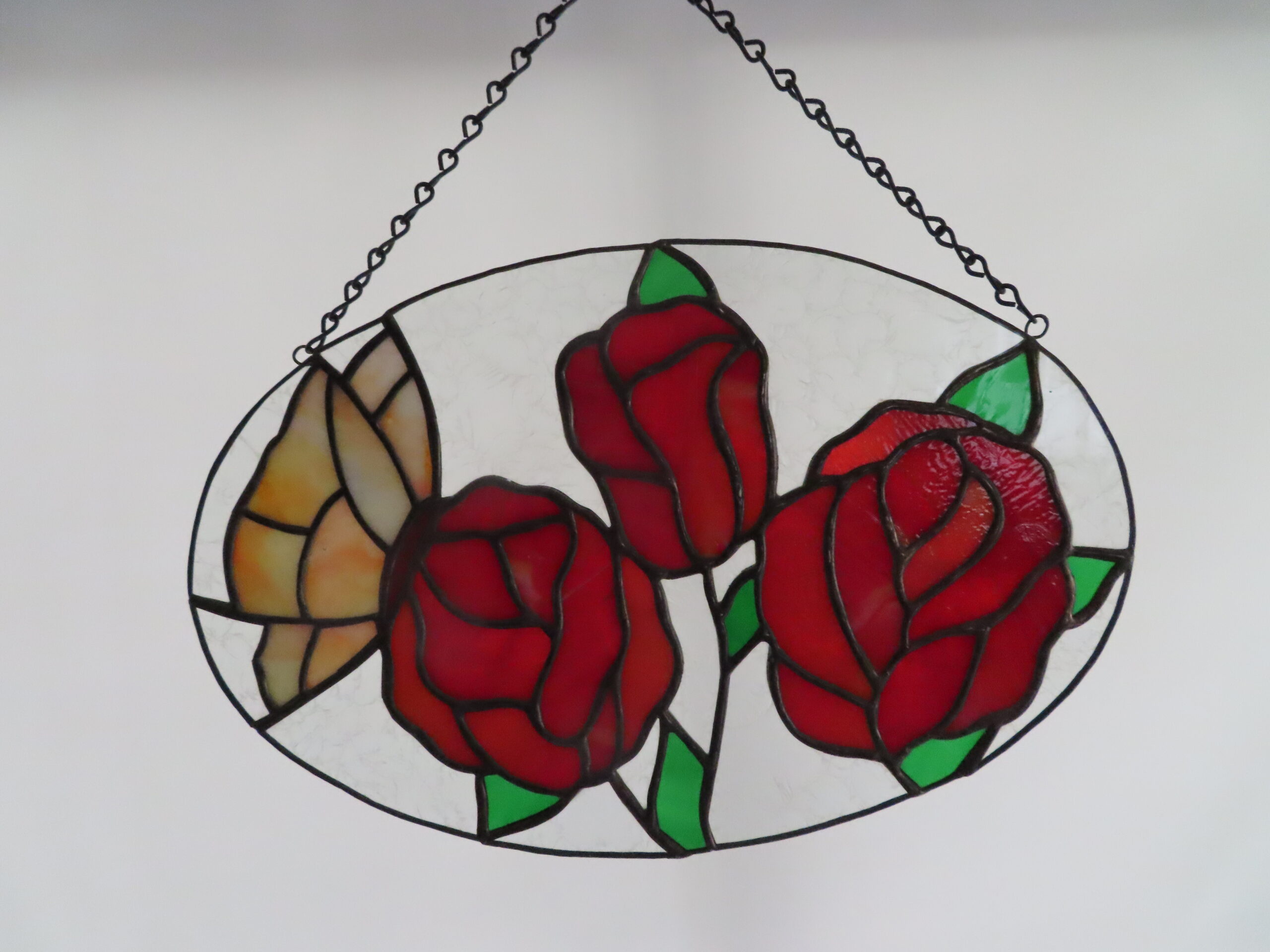 small rose window hanging